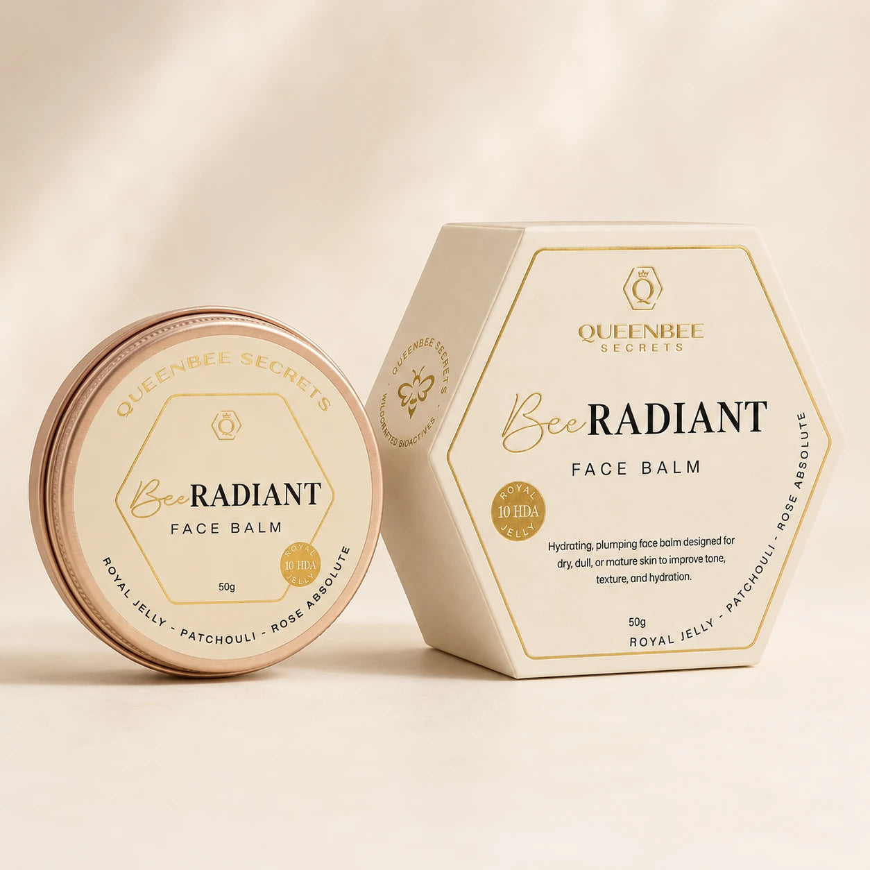BEE Radiant Face Balm - Royal Jelly, Rosehip & Rose Damask