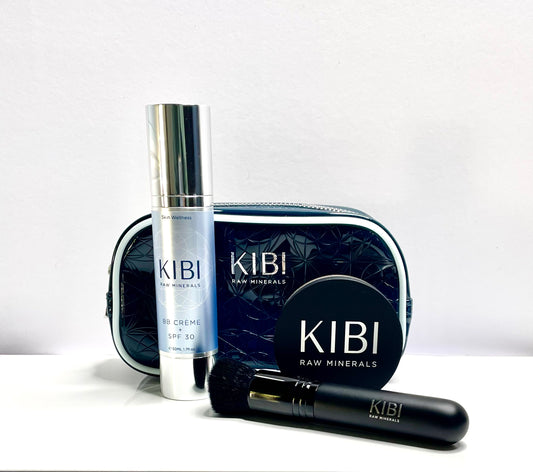 Daily Glow Set - Tinted BB Creme with SPF 30 + Mineral Bronzer + Tapered Brush + Makeup Bag